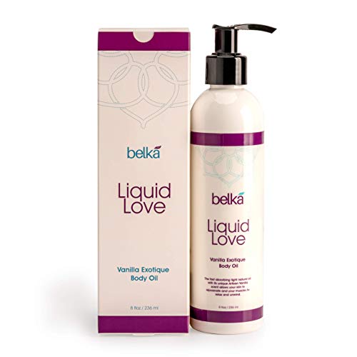Belká Liquid Love Vanilla Exotique Body Oil for Relaxing Massage Therapy and Sensual Couple