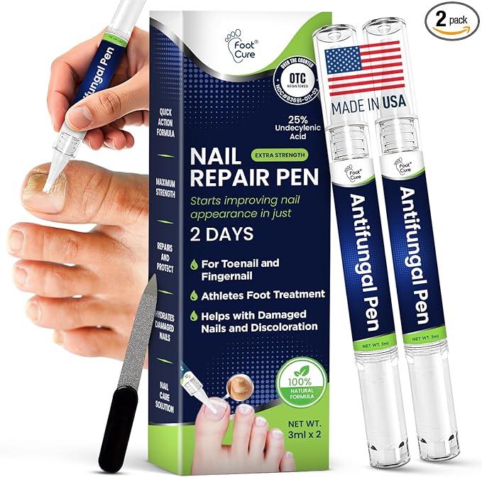 FOOT CURE Footcure Antifungal Nail Treatment Pen – Extra Strength Toenail Fungus Treatment, 25% Undecylenic Acid for Toenails & Fingernails skincare