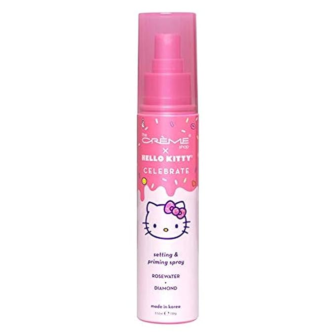 The Crème Shop The Crème Shop x Hello Kitty - Korean Skin Care Celebrate Priming & Setting Facial Spray (Rose Water & Diamond) - Hydration, For Makeup, Natural Essence Essence
