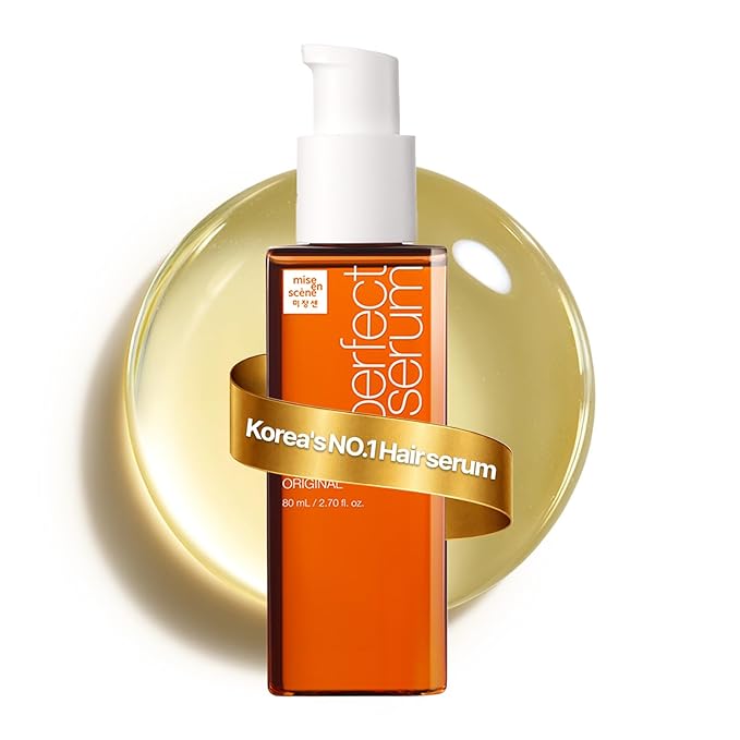 Mise En Scene Mise En Scene Perfect Serum Original - Heat Protectant Hair Oil for Frizzy & Dry | Argan Oil | Visibly Smooths & Softens | Add Shine All Hair Types | Damage Repair | Fruity Floral Scent, 2.7 Fl Oz. Korean face wash