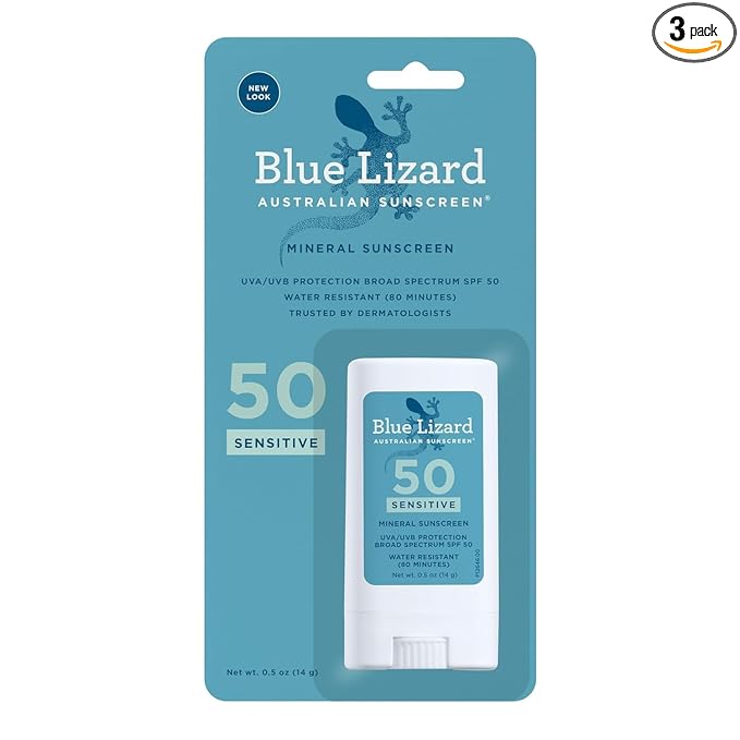 BLUE LIZARD Blue Lizard Spf#50+ Sensitive Stick Australian Sunscreen 0.5 Ounce (Pack of 3) Sunscreen