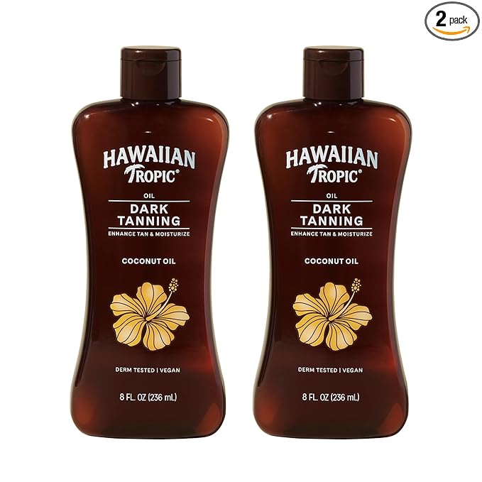 Hawaiian Tropic Hawaiian Tropic Dark Tanning Oil, 8 Fl Oz | Moisturizing Body Oil with Cocoa Butter, Tan Enhancer, 8 Fl Oz each Twin Pack Moisturiser