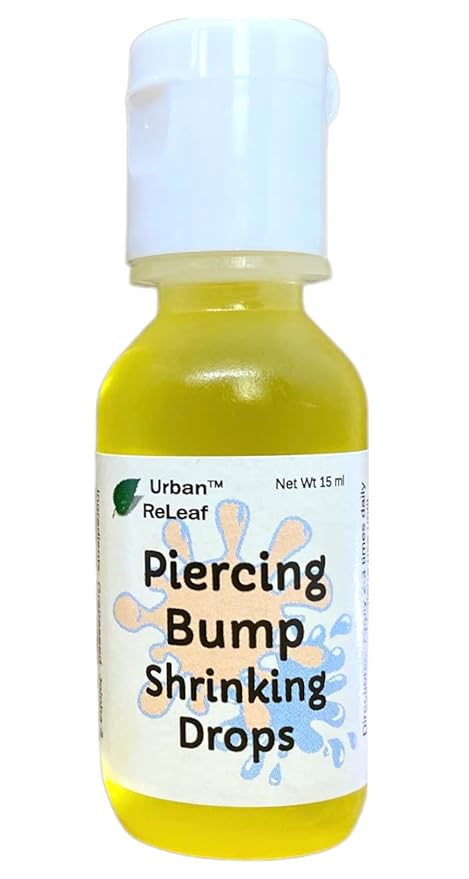 Urban ReLeaf Urban ReLeaf Piercing Bump Shrinking Drops! Keloid Bumps Gentle Effective Aftercare Solution. Natural Essential Oils. Fast Removal Help for Scars Nodules Cartilage Nose Ear Spots. Clean Soothe skincare