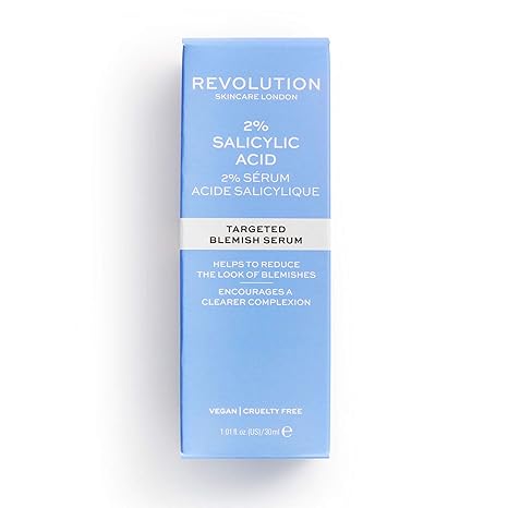 Revolution Beauty London Revolution Skincare 2% Salicylic Acid BHA Anti Blemish Serum, Clears and Tightens Enlarged Pores, Reduce Excess Oil, Vegan & Cruelty Free, 30ml Exfoliator