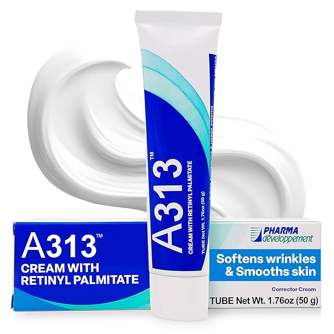 A313 A313 French Pharmacy Vitamin A (Retinoids) Lightweight Face Cream for Anti-Aging, Reduce Wrinkles, Prevents Acne Breakouts, and Hyperpigmentation - Skincare for Smooth, Radiant Skin - 50g Cream Exfoliator