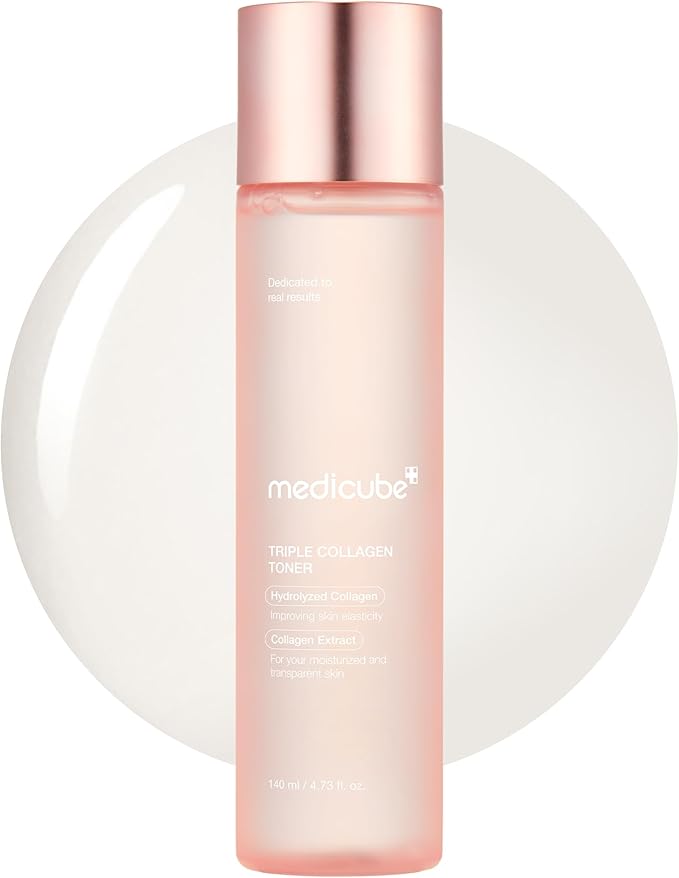 medicube Medicube Triple Collagen Toner - Hydrolyzed, Atelo, & Soluble Collagen for Deep Hydration & Plump Skin - Fast-Absorbing Formula for All-Day Suppleness, Korean Skincare (4.73 fl.oz.) Korean face wash