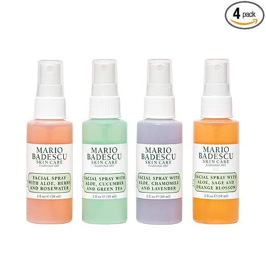 Mario Badescu Facial Spray Collection with Rose Water, Cucumber, Lavender and Orange Blossom, Multi-Purpose Cooling and Hydrating Face Mist for All Skin Types, Dewy Finish skincare