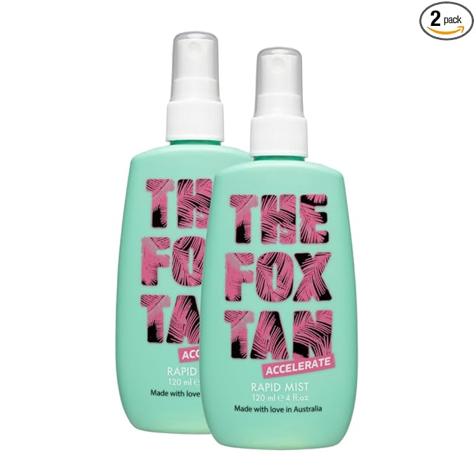 THE FOX TAN The Fox Tan Double It Mist, Tanning Accelerator for Darker and Faster Tans, Creates Flawless Tan Skin, Vegan & Cruelty Free, 120mL (2-Pack) skincare