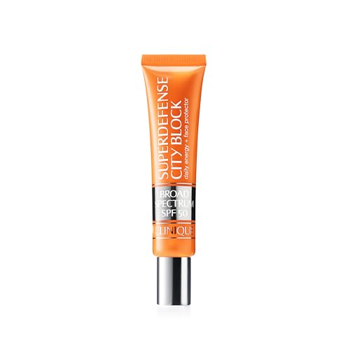 Clinique Clinique Superdefense City Block Oil Free Broad Spectrum SPF 50 Daily Energy + Face Protector | Sheer, Weightless Makeup Primer + Sunscreen, 1.4 Fl Oz Sunscreen