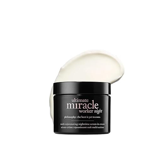 philosophy ultimate miracle worker multi-rejuvenating nighttime serum-in-cream face moisturizer - with retinol - targets all major signs of aging including fine lines & wrinkles - 2 fl oz Serum