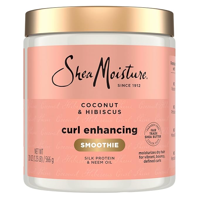 Shea Moisture SheaMoisture Curl Enhancing Smoothie Hair Cream Coconut and Hibiscus for Thick, Curly Hair Sulfate Free and Paraben Free Curl Cream 20 oz Moisturiser
