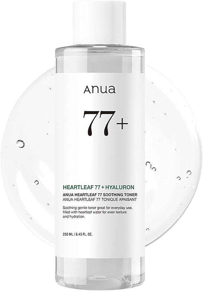 ANUA Anua Heartleaf 77 Soothing Toner I pH 5.5 Trouble Care, Calming Skin, Refreshing, Hydrating, Purifying, Cruelty Free, Vegan,(250ml / 8.45 fl.oz.) Korean face wash