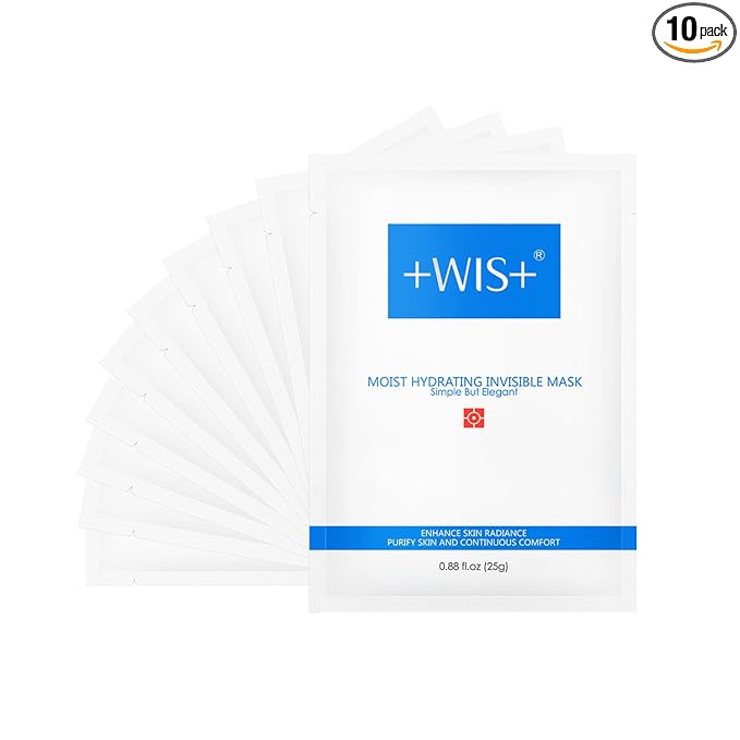 +WIS+ WIS Intensive Hydrating Smoothing Face Facial Sheet Mask 10 Packs, Deeply Moisturizing with Hyaluronic Acid-Witch Hazel for Oil Control & Shrink Pores-Firming & Anti Aging for Men＆Women Sheet Mask
