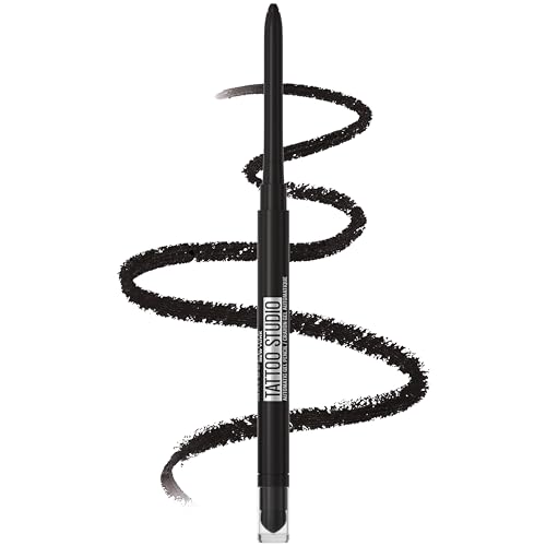 MAYBELLINE Maybelline Tattoo Studio Automatic Gel Pencil Waterproof Eyeliner, Blendable, Smudge Resistant, Matte Eyeliner For Up To 36HR Wear, Pitch Black (Smokey Black), Packaging May Vary skincare