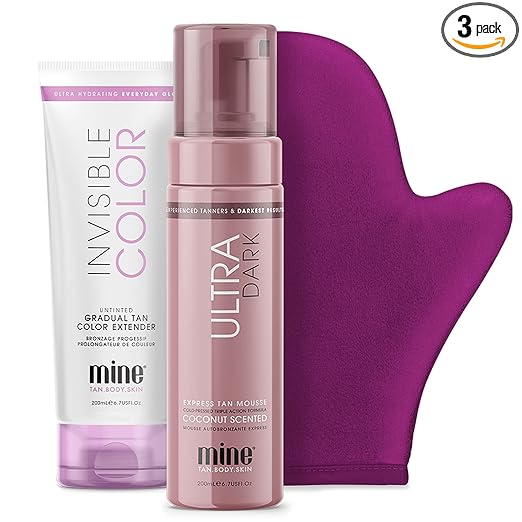 MineTan | Self Tan Bundles | Everything for a Full Body Glow in a Kit, Get Sun-Kissed, Streak-Free Results with Applicator Mitt; Ultra Dark Tan Results; Vegan Friendly, Cruelty Free skincare