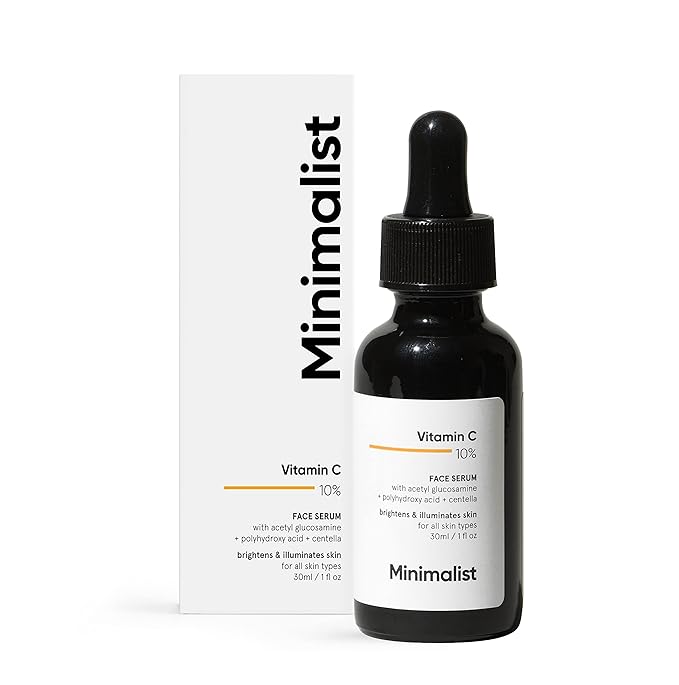 Minimalist Minimalist 10% Vitamin C Serum for Brightening | Improves Hydration | For All Skin Types | For Women & Men | 1 Fl Oz / 30 ml Serum