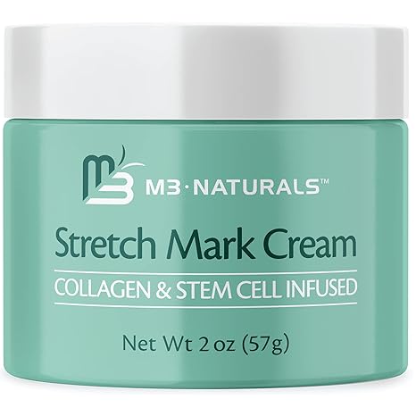 M3 Naturals Stretch Mark Cream Infused with Collagen & Stem Cell Maternity Skincare Oil Removes Stretch Mark Prevention & Scar Remover Lotion Green Tea Extract & Raspberry Ketones by M3 Moisturiser