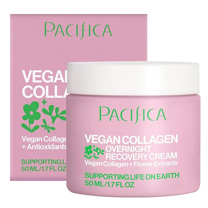 Pacifica Pacifica Night Face Cream - Vegan Collagen Overnight Recovery Cream, Nighttime Face Cream for Anti-Aging & Wrinkles, Improves Dry Skin & Redness Vegan, Clean Beauty, Dermatologist Tested Moisturiser