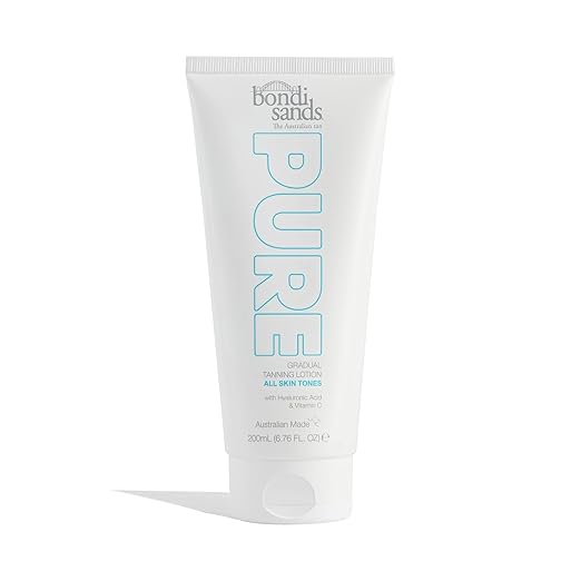 Bondi Sands PURE Gradual Tanning Lotion | Hydrates with Hyaluronic Acid for a Glowing Tan, Fragrance Free, Cruelty Free, Vegan | 6.76 Oz/200 mL Moisturiser