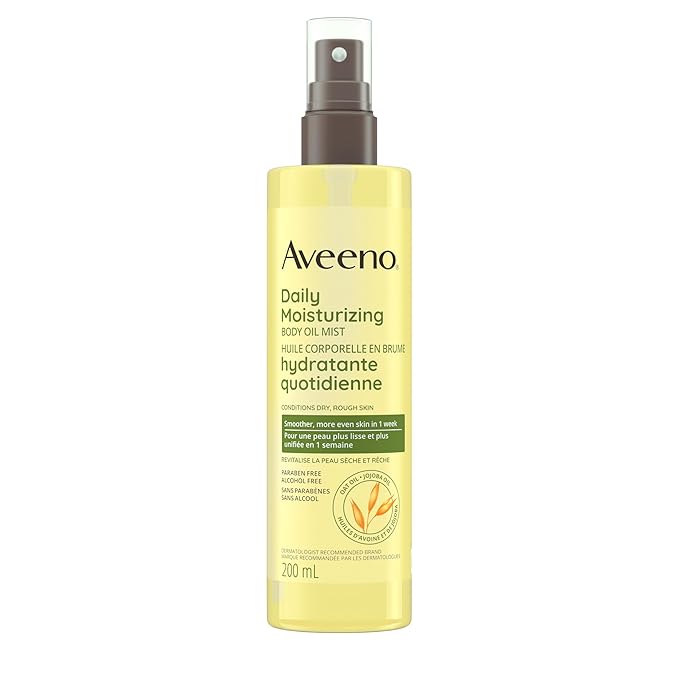 Aveeno Aveeno Daily Moisturizing Oil Mist - Dry Skin, Sensitive Skin - Oat, Jojoba Oil - Hypoallergenic Body Oil - 200mL Moisturiser