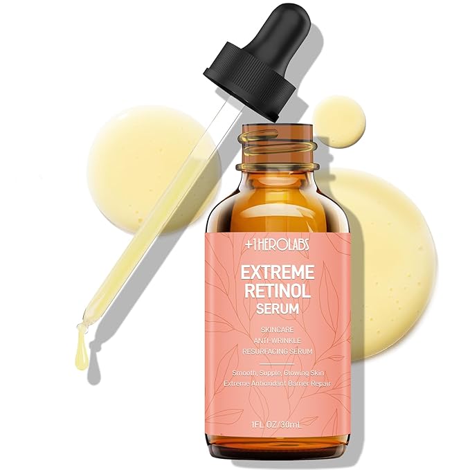 +1HEROLABS Retinol Serum for Face 2.5%, B5 Resurfacing Retinol Serum with Vitamin C, Vitamin E, Hyaluronic Acid, Niacinamide, Peptide for Anti-Aging, Wrinkle Smoothing, Dark Spot Corrector, Brighten Dullness Serum