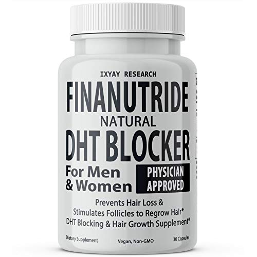 IXYAY RESEARCH Finanutride Natural DHT Blocker & Hair Growth Capsules - Prevent Hair Loss, Stimulate Follicles, Proprietary Regrowth Treatment Exfoliator