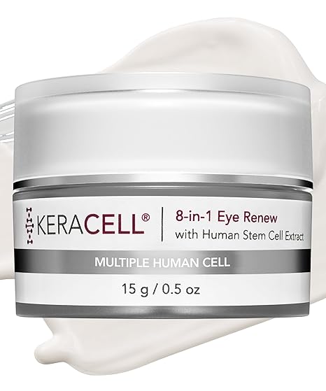 Keracell Eye Cream Anti Aging Solution – 8-in-1 Renew Cream with MHCsc Technology – Under Eye Cream for Dark Circles - Reduces Puffiness, Fine Lines, Wrinkles – With Peptides & Cucumber - 0.5 oz Eye Cream