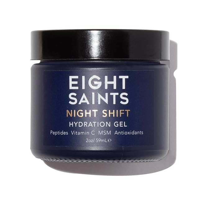 Eight Saints Eight Saints Night Shift Anti-Aging Gel Face Moisturizer, Natural and Organic Anti Wrinkle Night Cream Gel For Face To Reduce Fine Lines and Wrinkles, 2 Ounces Moisturiser