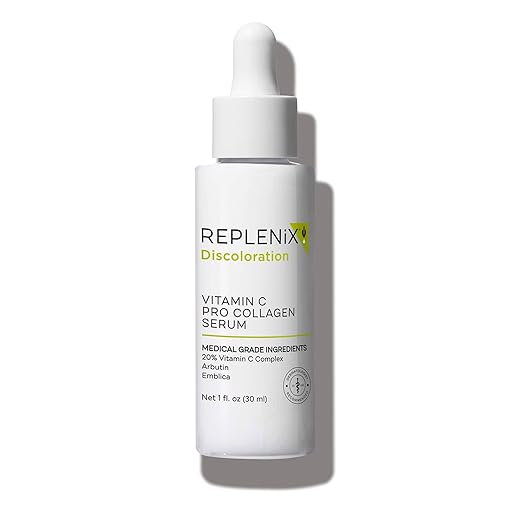 Replenix Vitamin C Pro Collagen Serum, Brightening Anti-Aging Face Treatment with Medical-Grade Antioxidants for Skin Discoloration Serum