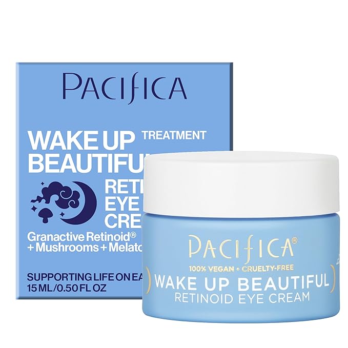 Pacifica Pacifica Wake Up Beautiful Retinoid Eye Cream – Anti-Aging Under Eye Cream for Fine Lines & Wrinkles, Infused w/ Retinoid, Melatonin & Mushrooms for Puffiness, Dark Circles & Eye Bags Daily Treatment Eye Cream