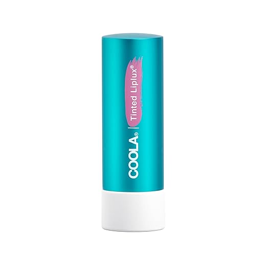 COOLA Organic Liplux Tinted Lip Balm and Sunscreen with SPF 30, Dermatologist Tested Lip Care for Daily Protection, Vegan and Gluten Free, 0.15 Oz Makeup/Base