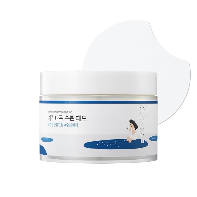 ROUND LAB ROUND LAB Birch Juice Moisturizing Pad 80pcs, Hydrating and Soothing Facial Pads, Triple-Layer Toner Pads with Birch Sap and Hyaluronic Acid, Cooling for Sensitive Skin, Non-Sticky, Korean Skin Care Korean face wash