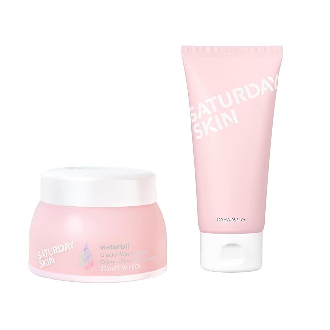 Saturday Skin Saturday Skin Face Moisturizer Water Face Cream Natural Oil free Gel Type Cream From Alaska Glacier Water and Face Cleanser Hydrating Foam Cleanser Natural ingredients Water Cleanser