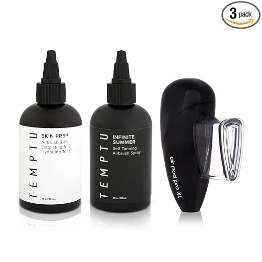 TEMPTU Infinite Summer Airbrush Gradual Self Tanner for Face, Legs & Body, Best Vegan, Natural Sunless Tanning Water & Drops, Quick Fake Tan Solution & Instant Bronzing Lotion Moisturiser