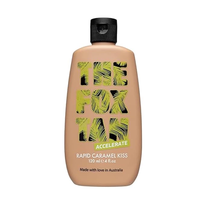 THE FOX TAN The Fox Tan Rapid Caramel Kiss, Natural Tanning Accelerator For Deeper & Darker Tans, Delivers an Instant Tint & Glow, Vegan & Cruelty Free, 120 mL Makeup/Base