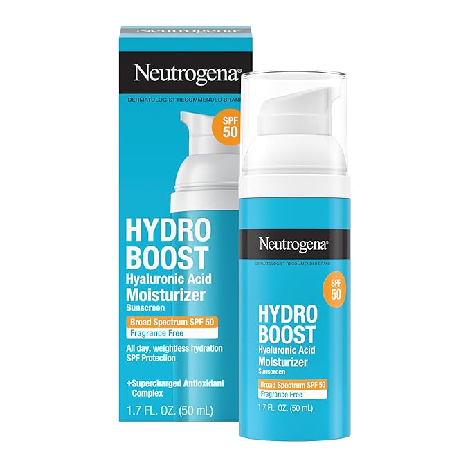 Neutrogena Neutrogena Hydro Boost Hyaluronic Acid Face Moisturizer with Broad Spectrum SPF 50 Sunscreen, Non-Greasy, Fragrance Free Daytime Facial Moisturizer to Hydrate & Soothe Dry Skin, 1.7 fl. oz Sunscreen