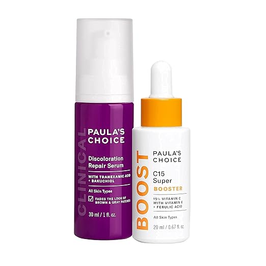 Paula's Choice CLINICAL Discoloration Repair Serum with Tranexamic Acid & BOOST C15 Booster, Concentrated 15% Vitamin C Serum, Duo for Stubborn Dark Spots, Fragrance-free, Set of 2 Serum