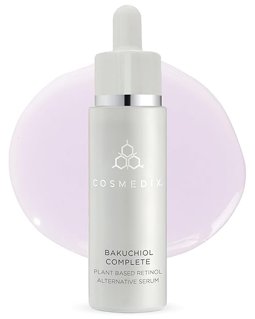 COSMEDIX Bakuchiol Complete Plant-Based Retinol Alternative Face Serum - Hydrating Serum for Fine Lines, Wrinkles & Uneven Skin Tone - Facial Skin Care for Brighter, Firmer & Fresh-Looking Skin Serum