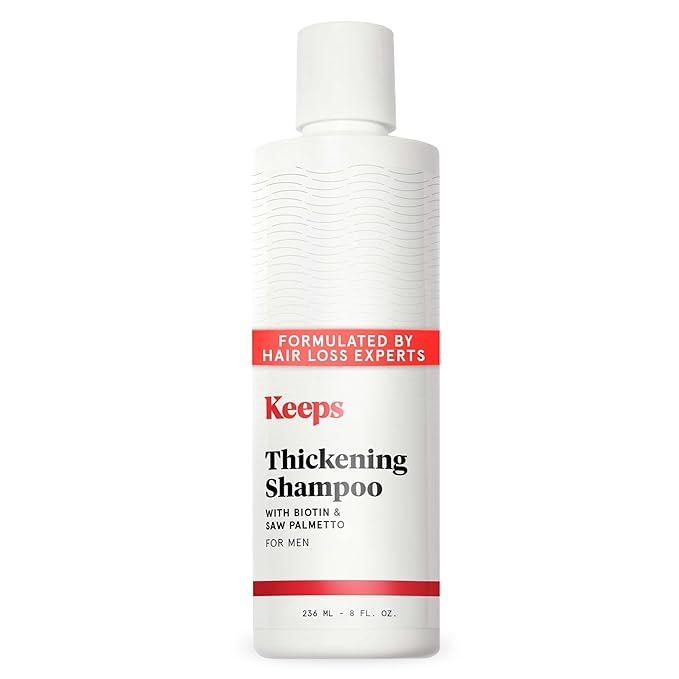 Keeps Keeps Men’s Hair Loss Shampoo with Biotin - Anti-Thinning & Hair Growth Shampoo for Men - DHT Blocker with Saw Palmetto & Caffeine for Fuller, Thicker Looking Hair - Color-Safe Products skincare