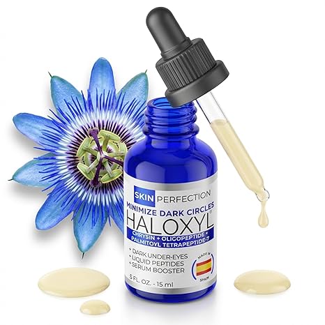 Skin Perfection Skin Perfection Haloxyl Anti-aging Under-eye Diy Serum Booster Peptides for Dark Circles, Discolorations Blue Passion Flower .5 Oz, 300 Drops Serum