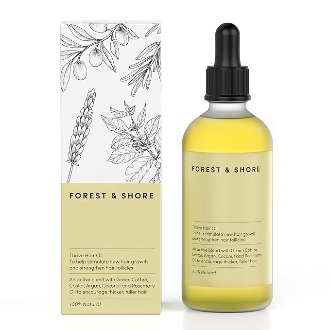 Forest & Shore Forest & Shore Hair Growth Oil, 100% Natural, with Caffeine, Biotin, Castor , Argan & Rosemary, Effective Serum for Damaged Hair Korean face wash