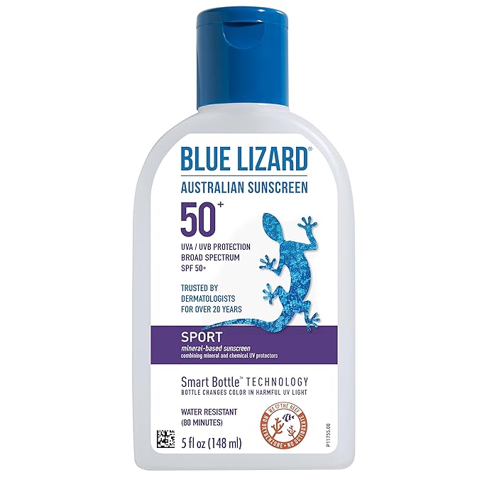 BLUE LIZARD BLUE LIZARD Sport Mineral-Based Sunscreen Lotion - SPF 50+ - 5 oz Sunscreen