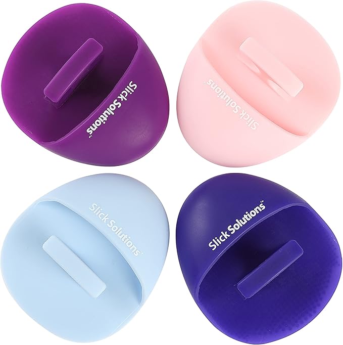 Slick Solutions Slick- Silicone Facial Cleansing Brush, 4 Pack, Silicone Face Scrubber Exfoliator Exfoliator