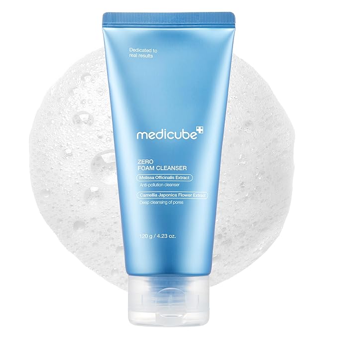 medicube medicube Facial Cleanser Zero Foam Cleanser | Daily Gentle Cleansing Foam for Sensitive Skin | Excess Sebum Control, Hydration, Pore Minimization | Korean Skincare, 4.23 oz Korean face wash