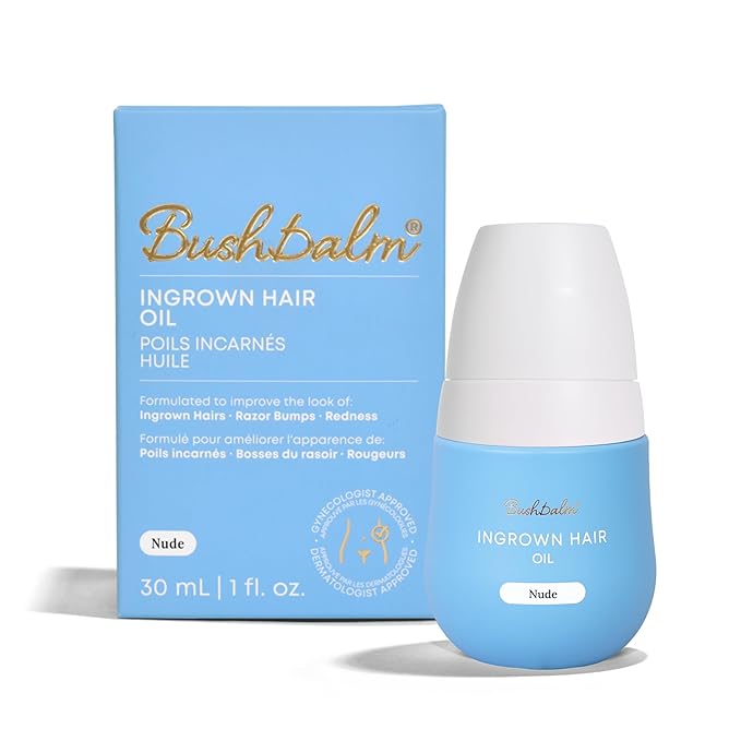 Bushbalm Bushbalm Ingrown Hair Oil - Helps Prevent and Repair Skin from Ingrown Hairs, Razor Burn & Underarm Bumps - Soothe Skin from Post Shave Itchiness, Irritation and Redness, 30 ml - Nude Oil Korean face wash