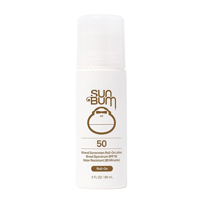 Sun Bum Sun Bum Mineral SPF 50 Roll-On Sunscreen Body Lotion - Broad Spectrum Moisturizing Sunscreen with Vitamin E - Hawaii 104 Act Compliant (Made without Octinoxate & Oxybenzone) - Travel Size 3 oz Sunscreen