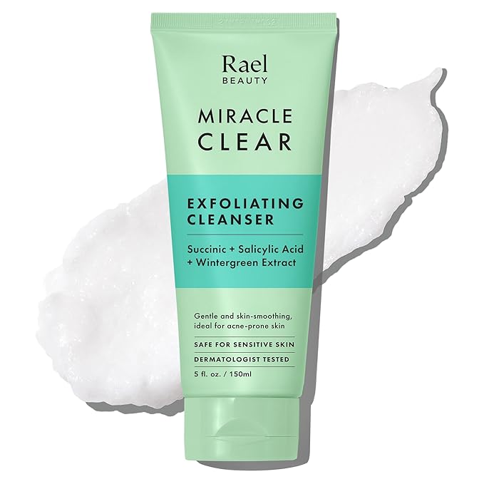 Rael Rael Miracle Clear Facial Cleanser – Makeup Remover, Face Wash for Women, Korean Skin Care (Exfoliating Cleanser, 5.1 fl. oz) Exfoliator