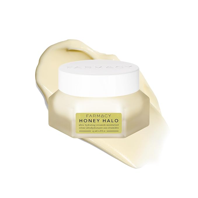 Farmacy Farmacy Ceramide Face Moisturizer - Honey Halo Hydrating Facial Moisturizer for Dry Skin - Plumps, Soothes + Restores Skin with Potent Ceramides + Buckwheat Honey for a Dewy, Healthy Glow (25ml) Moisturiser
