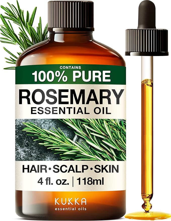 KUKKA essential oils KUKKA Rosemary Essential Oils - 4 Fl Oz - for Hair, Skin, Diffuser, Aromatherapy & DIY Soap Making Scent Korean face wash
