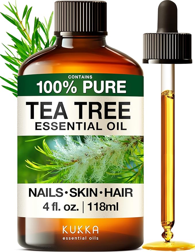 KUKKA essential oils KUKKA Tea Tree Essential Oils - 4 Fl Oz - for Hair, Skin, Diffuser, Aromatherapy & DIY Soap Making Scent Korean face wash